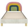 vidaXL Bedframe voor kinderen met hoofdbord Cr&egrave;me 80 x 200 cm Fluweel