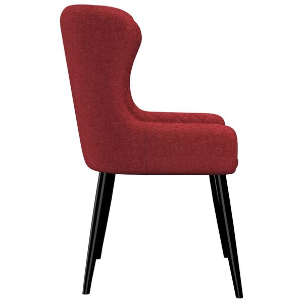 vidaXL Eetkamerstoelen 2 st stof bordeauxrood