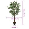 vidaXL Kunstplant ficus 1260 bladeren 200 cm groen