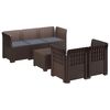 vidaXL 5-Zits Tuin Sofa met Kussens Rattan Look PP Bruin