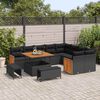 vidaXL Tuinbankenset met kussen 13 pcs Zwart poly rattan