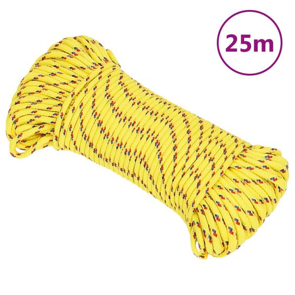 vidaXL Boot touw 3 mm 25 m polypropyleen geel