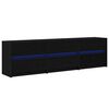 vidaXL TV Eenheden 180 x 34 x 50 cm Zwart Eiken Bewerkt hout