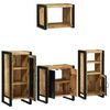 vidaXL Badkamermeubelset 4 pcs Bruin en zwart Massief Mango Hout
