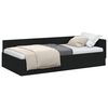 vidaXL Hoekbedframe met hoofdeinde Zwart 90 cm x 200 cm Stof