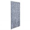 vidaXL Vliegengordijn 100x220 cm chenille blauw, wit en zilver