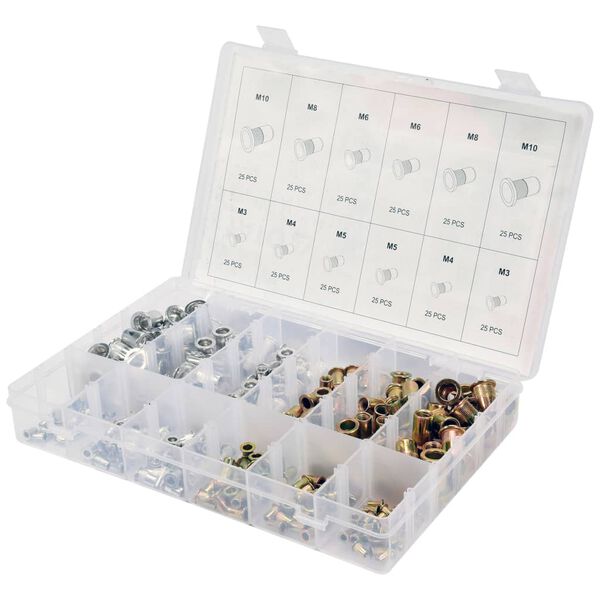 YATO 300-delige Klinknagelmoerenset aluminium en koolstofstaal M3-M10