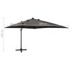 vidaXL Zweefparasol met paal en LED-verlichting 300 cm antracietkleur