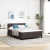 vidaXL Boxspringbed met matras Donkerbruin 160 x 200 cm Stof