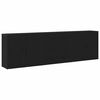 vidaXL Dressoir met lade Zwart Eiken 240 x 33 x 70 cm Bewerkt hout