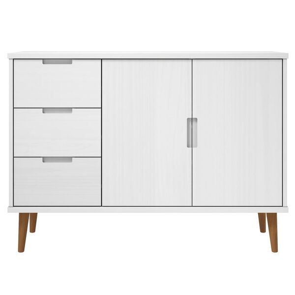 vidaXL Dressoir MOLDE 113x40x80 cm massief grenenhout wit
