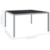 vidaXL Tuintafel 130x130x72 cm staal en glas grijs