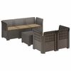 vidaXL 5-Zits Tuin Sofa met Kussens Rattan Look PP Lichtgrijs