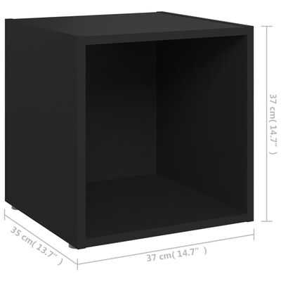 vidaXL Tv-meubelen 4 st 37x35x37 cm bewerkt hout zwart