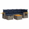 vidaXL 7-delige Loungeset met kussens poly rattan grijs