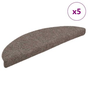 vidaXL Trapmatten Zelfklevend 5 stuks 56x17x3 cm Beige Halfrond
