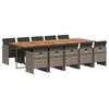 vidaXL 11-delige Tuinset met kussens poly rattan grijs