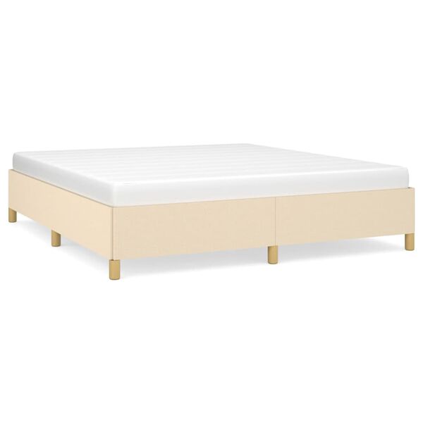 vidaXL Bedframe zonder matras stof cr&egrave;mekleurig 160x200 cm