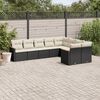 vidaXL 9-delige Loungeset met kussens poly rattan zwart