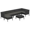 vidaXL 8-delige Loungeset met kussens poly rattan zwart