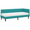 vidaXL Hoekbedframe met Matras met matras 2 pcs Turquoise Fluweel