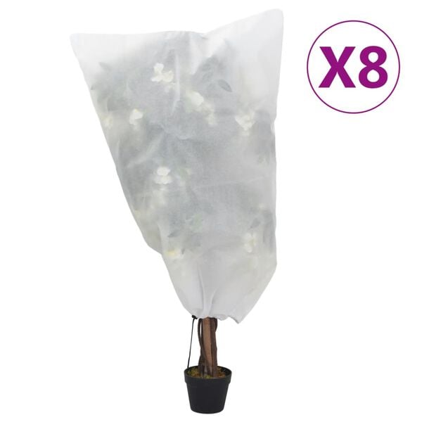 vidaXL Plantenhoezen met trekkoord 8 st 70 g/m² 0,8x1 m