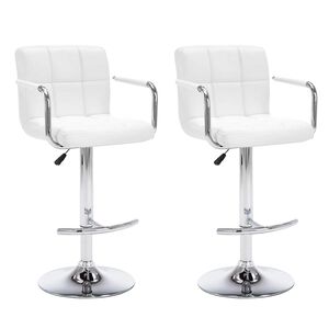 vidaXL Barstoelen 2 st kunstleer wit