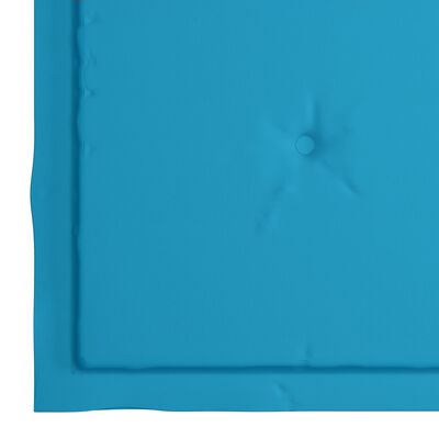vidaXL Eetkamerstoelen 6 st met blauwe kussens massief teakhout