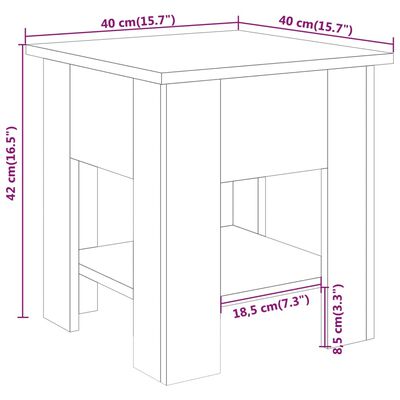 vidaXL Salontafel 40x40x42 cm bewerkt hout hoogglans wit