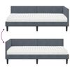 vidaXL Hoekbedframe met Matras Anders 2 pcs Grijs Fluweel