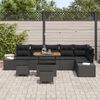 vidaXL Tuin Sofa Set met kussen 9 pcs Zwart Poly riet