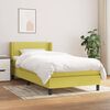 vidaXL Boxspring met matras stof groen 100x200 cm