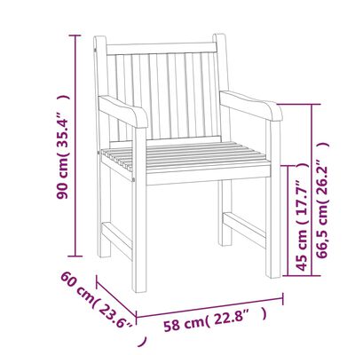 vidaXL 5-delige Tuinset massief teakhout