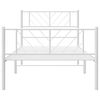 vidaXL Bedframe met hoofd- en voeteneinde metaal wit 107x203 cm