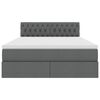 vidaXL Opbergbed met LED met matras Donkergrijs 140 x 200 cm Polyester
