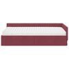 vidaXL Hoekbedframe met Matras Anders met hoofdeinde 2 pcs Rood Stof