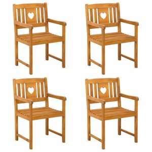 vidaXL Tuinstoelen 4 st Naturel Massief Acaciahout