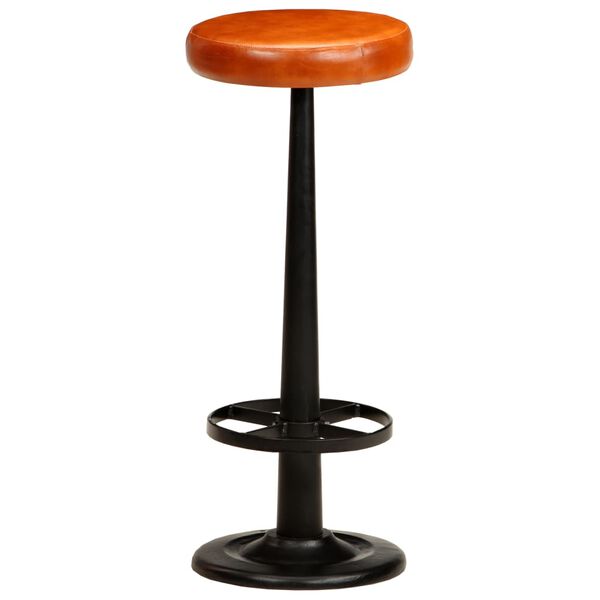 vidaXL Barstoelen 2 st echt leer bruin