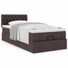 vidaXL Ottoman bed met matras 90x190cm stof donkerbruin