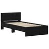 vidaXL Bedframe met hoofdeinde Zwart Eiken 90 x 200 cm Bewerkt hout