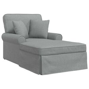vidaXL Chaise Lounge met Rok met kussen 3 pcs Lichtgrijs Stof