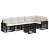 vidaXL Tuinbankenset 7 pcs Zwart en Cream Wit poly rattan