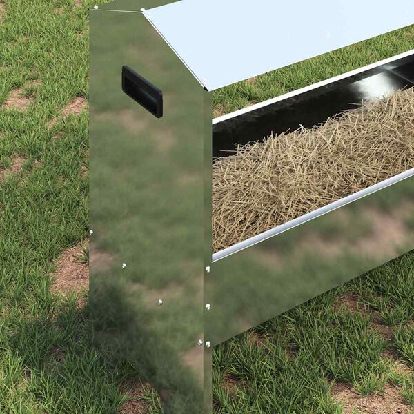 vidaXL Voederbak voor vee Zilver 79 x 35 x 62 cm Gegalvaniseerd staal