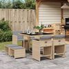 vidaXL 9-delige Tuinset met kussens poly rattan gemengd beige