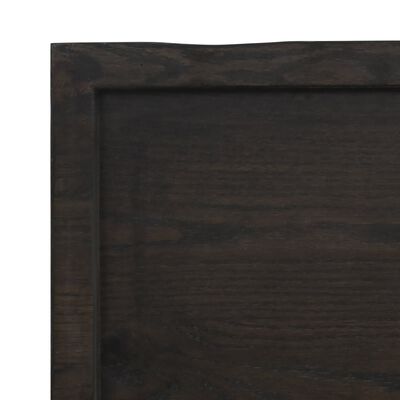 vidaXL Wastafelblad 40x50x(2-6) cm behandeld massief hout donkerbruin