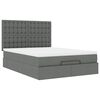 vidaXL Ottoman bed met matras en LED's 140x190cm stof donkergrijs