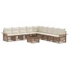 vidaXL Tuinbankenset 10 pcs Beige poly rattan