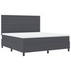 vidaXL Boxspringbed Donkergrijs en Wit 180 x 200 cm Katoen Stof