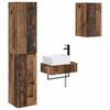 vidaXL Badkamermeubelset 3 st Oud hout 33 x 34,5 x 160 cm Bewerkt hout