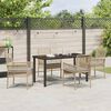 vidaXL Tuin eettafelset met kussen 5 pcs Beige poly rattan